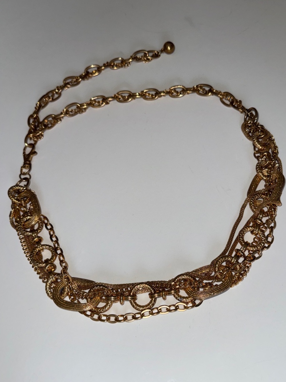 Multi-Chain Gold Tone Women's adjustable belt - Elegant Layered Style